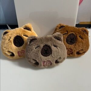 3pc - Plush Capybara keychain bag charm #capybara #charm #plush #capy